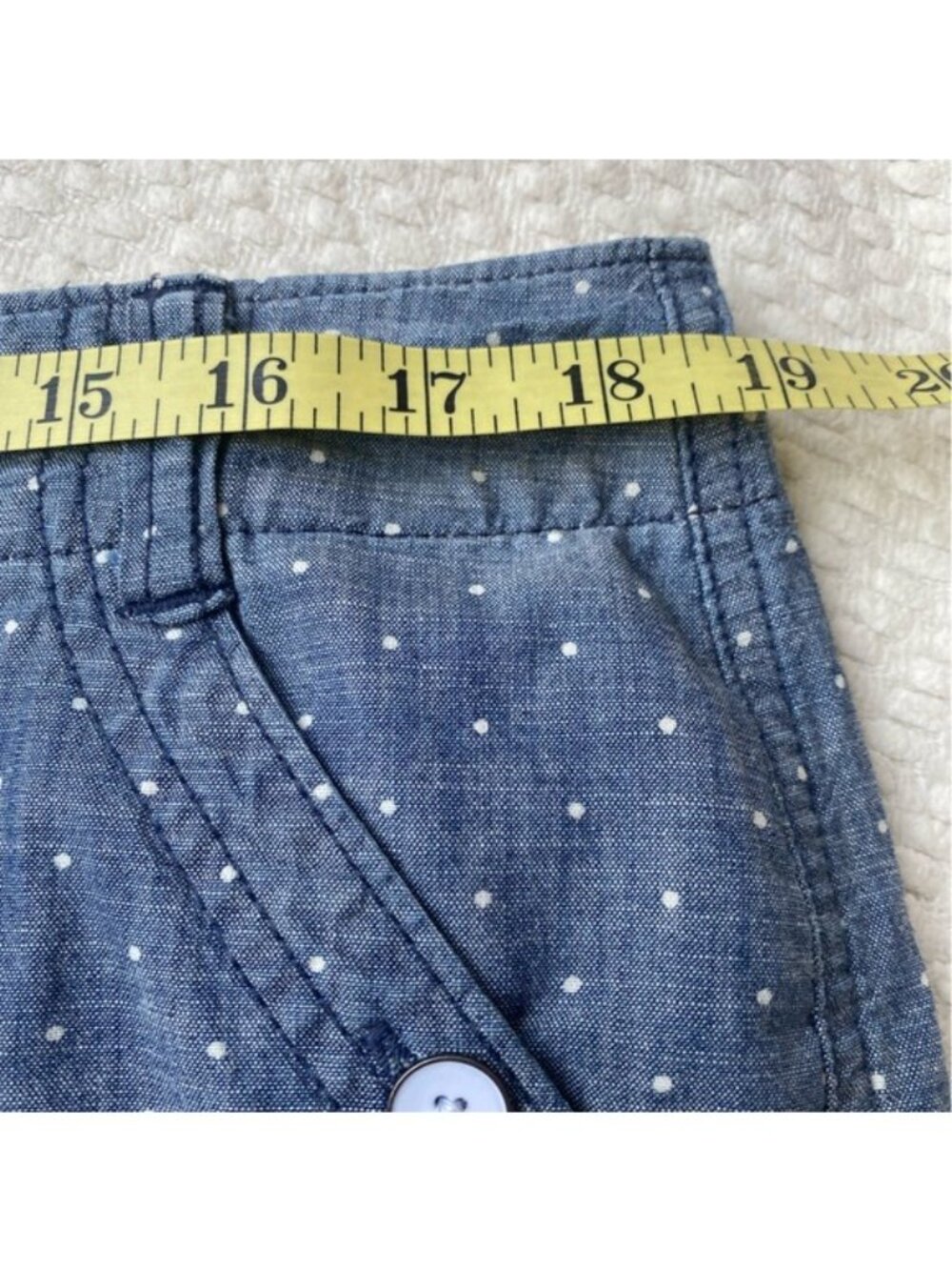 Tommy Hilfiger Blue Polka Dot Chambray Skirt Size 14 100% Cotton - Picture 6 of 7